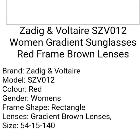 Zadig & Voltaire Gradient Sunglasses- Red Frame/Brown Lens - Picture 7 of 13
